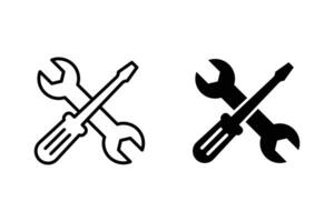 Wrench and screwdriver icon. Setting icon set. Repair icon . Tools icon vector
