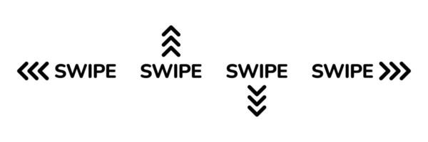 Swipe icon set. Swipe button symbols. Scrolling slide icons. scalable graphics. Social media scrollsign vector