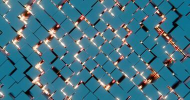 Abstract Geometric Pattern with Blue Cubes and Red Highlights video