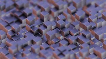Abstract 3D Render of Blue and Purple Cubes - Geometric Pattern with Hexagonal Highlights video