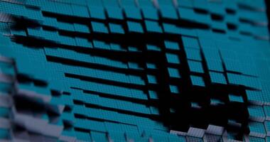 3D Abstract of Teal Cubes with Red Glowing Highlights - Futuristic Geometric Design video