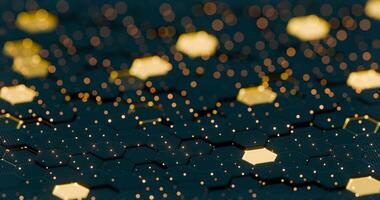Futuristic Hexagonal Network with Glowing Nodes and Digital Background video