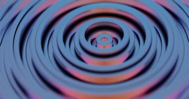 3D Abstract Render of Concentric Circles - Neon Blue and Pink Pattern video