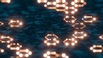 Futuristic Hexagonal Network with Glowing Nodes and Digital Background video