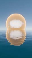 a cloud floating in the water with a reflection video