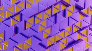 Abstract Geometric Pattern with Purple and Yellow Triangular and Cubic Shapes video