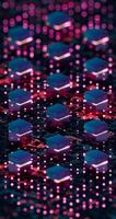 3D Abstract Render of Neon Cubes with Pink Light of Server Operations video