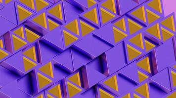 Abstract Geometric Pattern with Purple and Yellow Triangular and Cubic Shapes video