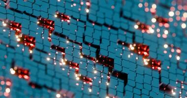 Futuristic 3D of Glowing Hexagonal Pattern - Neon Blue and Red Geometric Design video