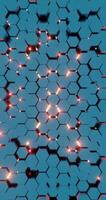 3D Render of Glowing Hexagonal Pattern - Neon Blue and Red Geometric Design video