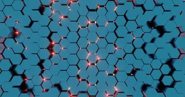 Futuristic 3D Render of Glowing Pattern - Neon Blue and Red Geometric Design video