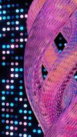 Abstract 3D Structure with Pink and Purple Mesh and Neon Bokeh Background video