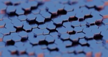 a close up of a blue and red hexagonal pattern video