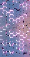 Abstract Hexagonal Pattern with Metallic Surface and Pink Glowing Highlights video