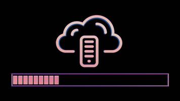 3D Neon Retro Icon with Database Downgrade video