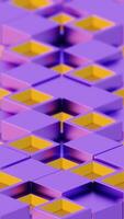 Abstract Geometric Pattern with Purple and Yellow 3D Cubes video