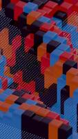 Abstract 3D Geometric Pattern with Colorful Interlocking Cubes video