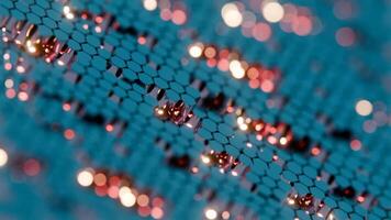 Abstract Hexagonal Pattern with Metallic Surface and Pink Glowing Highlights video