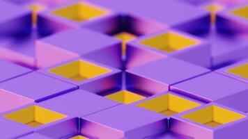 Abstract Geometric Pattern with Purple and Yellow 3D Cubes video
