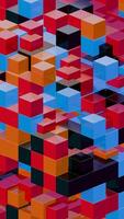 Abstract 3D Geometric Pattern with Colorful Interlocking Cubes video