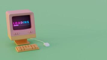 Retro Computer Loading Animation Neon Typography and Dynamic Progress Indicators video
