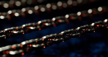 Futuristic Blockchain Concept with Glowing Blue Bokeh and Chain Links video