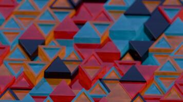 Abstract Geometric Pattern with Colorful Interlocking Triangles video