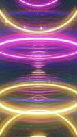 Futuristic Glowing Helix Structure with Neon Rings and Molecular Network video
