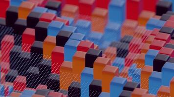 Abstract 3D Geometric Pattern with Colorful Interlocking Cubes video
