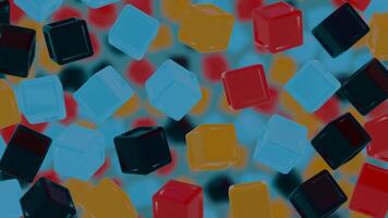 Abstract 3D Geometric Pattern with Colorful Interlocking Cubes video