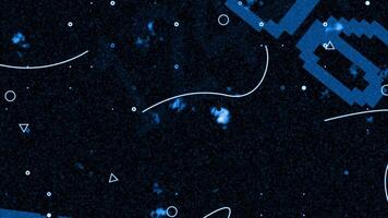 abstract Multiple shapes and grains moving over black background, vintage grainy loop able noise background video