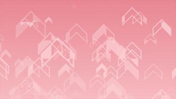 Red color arrow shapes element moving upward with check pattern modern design geometrical background video