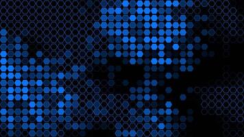 Royal blue color appearing and disappearing hexagonal shapes modern design black geometrical background video