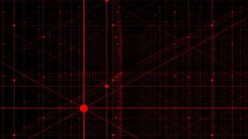 red color 3d slowly moving hi-tech particles in3d cyberspace with mesh pattern futuristic design technology background video