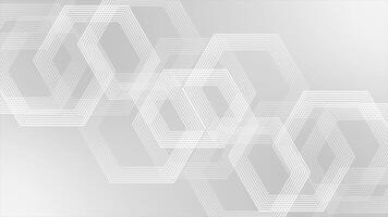 white color wiggling hexagonal shapes with parallel lines modern design geometrical background video