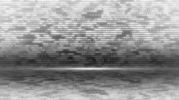 white color moving glowing sci-fi particles with 3d empty space modern design technology background video