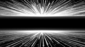 white color glowing shooting star particles with 3d empty space modern design black technology background video