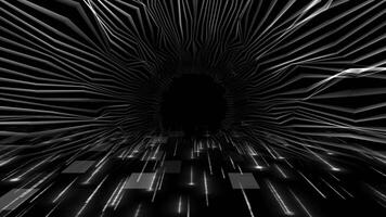 white color complex pattern abstract 3d tunnel with 3d empty space modern design on black background video