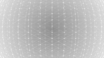 white color mesh pattern low poly geometric design rotating sci-fi 3d sphere on technology background video