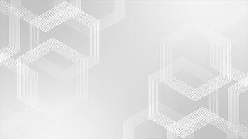 white color wiggling hexagonal shapes with parallel lines modern design geometrical background video