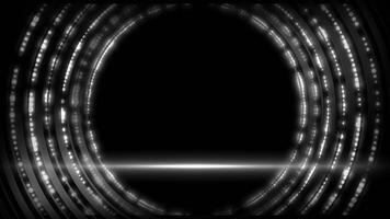 white color 3d circular ring shapes with glowing circular dots and 3d space hi-tech design black futuristic background video