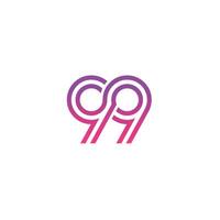 Number 99, logo icon design template . vector