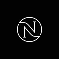 initial letter N logo circle designs vector