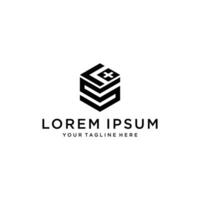 LS Logo monogram with hexagon shape style design template vector