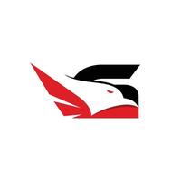 Initial R eagle logo design vector