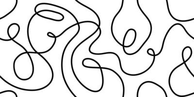 Lines doodle Seamless pattern background. Creative minimalist modern line art background vector