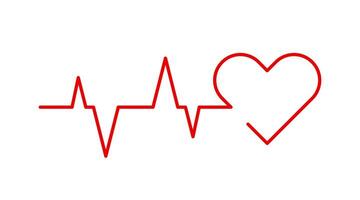 heartbeat line heart shape vector