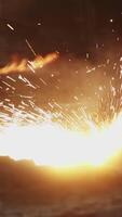 Dynamic metalworking involves intricate techniques with sparks, heat, and skilled hands. Stock Clip video