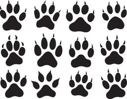 Dog paw print icon set flat style design. vector