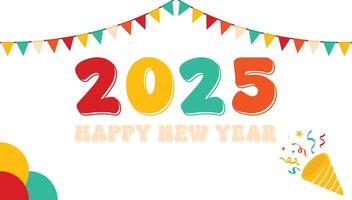happy new year 2025 background banner poster concept design template vector
